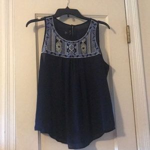 Navy blue BCX embroidered top
